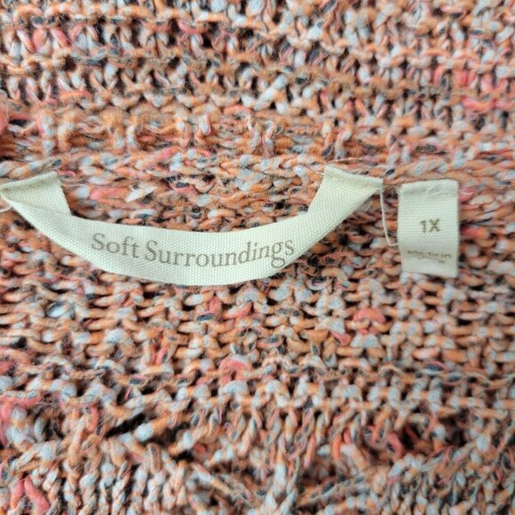 Soft Surroundings Sweater Open Knit Crochet Tunic Womens Plus Sz 1X Breezy Boho - Picture 6 of 8